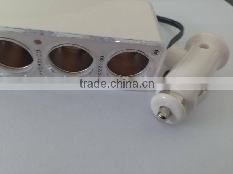 DC to DC Auto cigarette lighter triple socket for iphone4 4s 5