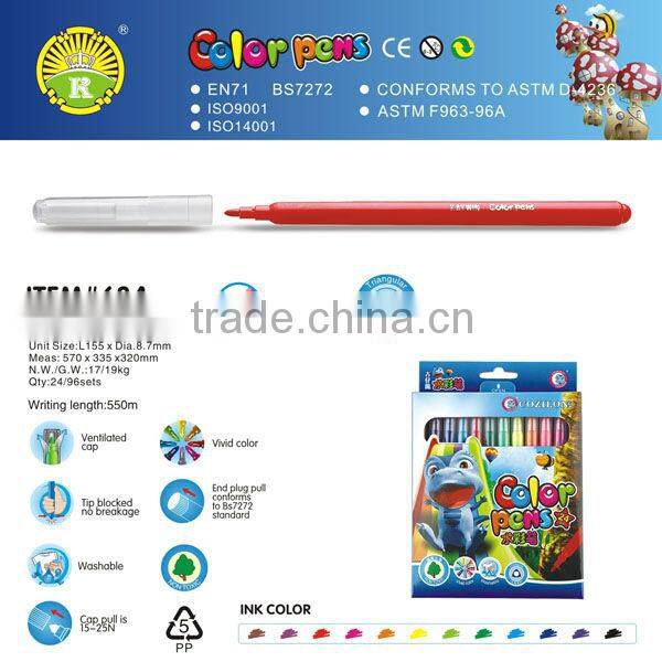 Triangle pen with cap watercolor item 634