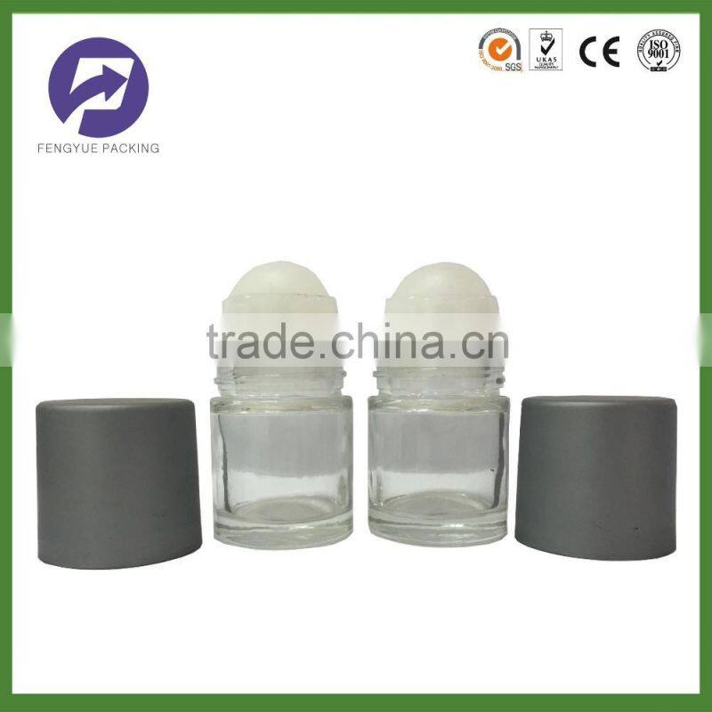 50ml Empty Deodorant Roll On Glass Bottle With Plastic Cap