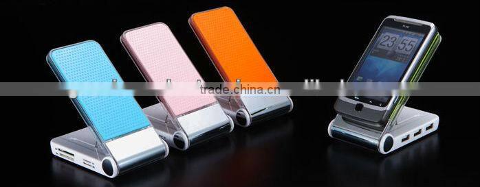USB HUB cell phone holder for desktop note book