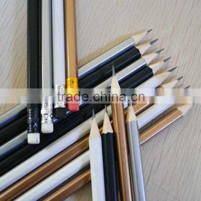 Standard size hexagonal shape 2.0mm HB lead promotion wooden HB pencil sharpened with eraser