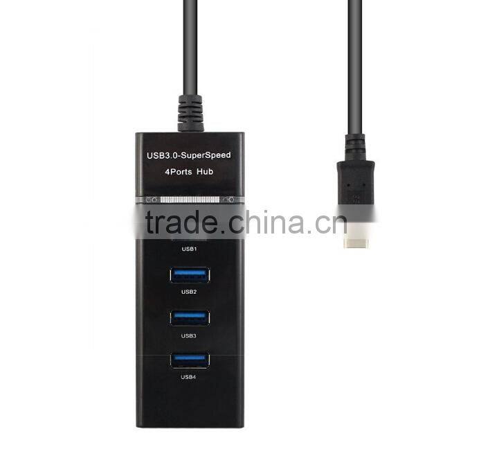 USB 3.1 Type C male to 4 Port USB 3.0 female HUB