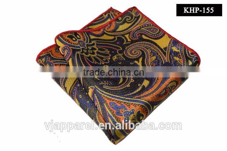 wholesale high quality men Silk Printing pocket square , polyester printing pocket square