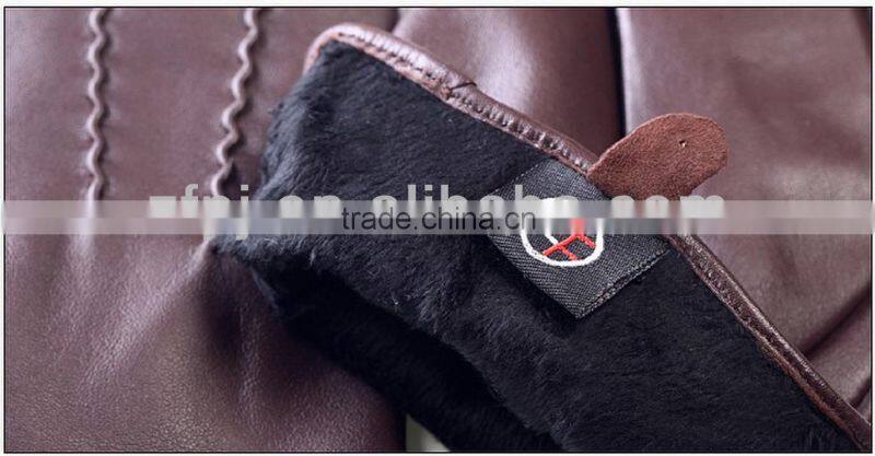 Plain style touch screen smart leather gloves for Iphone