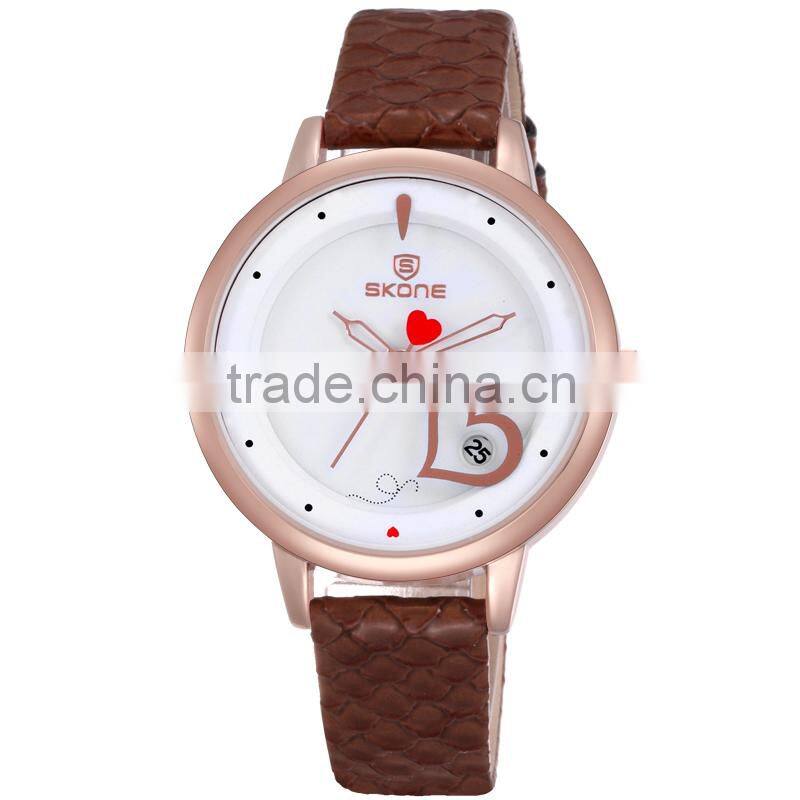 SKONE 9355 calendar display interchangeable strap watch