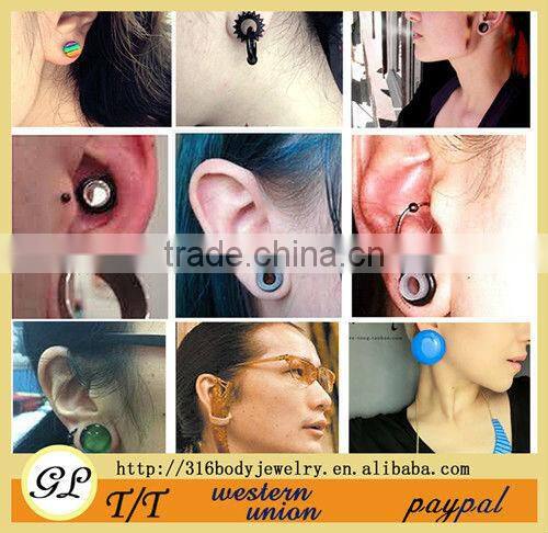 fashion stainless steel with crystal skull lip piercing