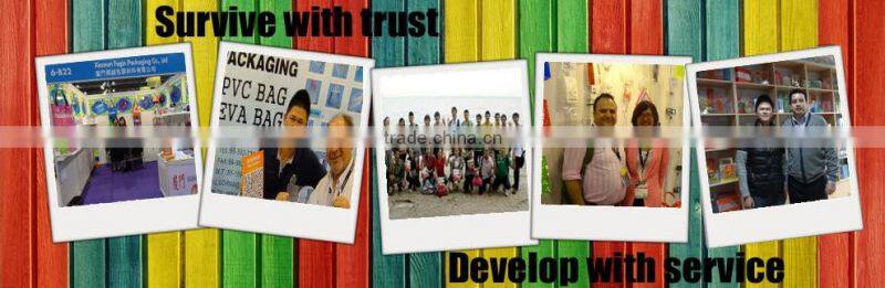 pvc cosmetic loop handle bag with button