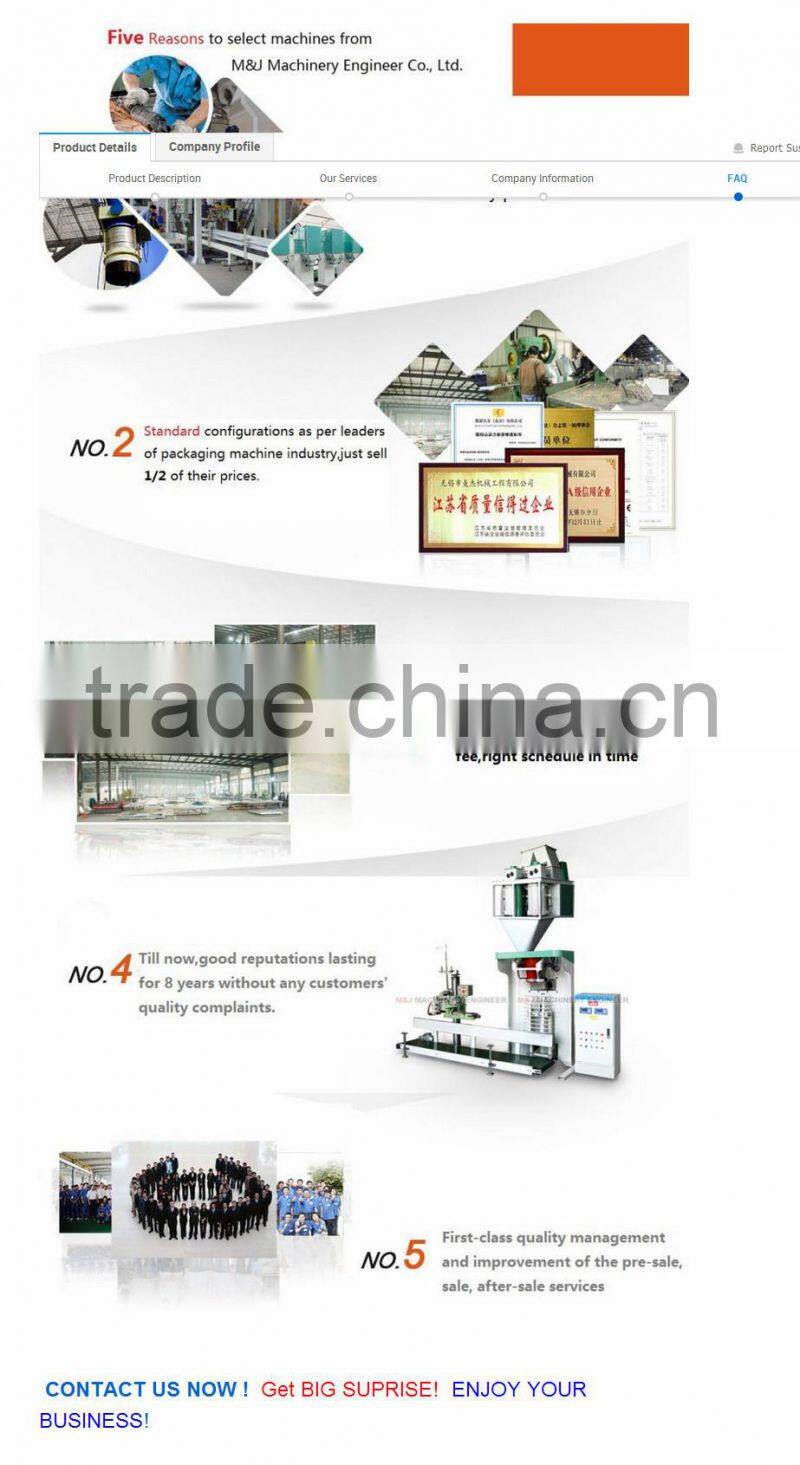 CE certificated wheat flour packing machine with ISO9001-2008