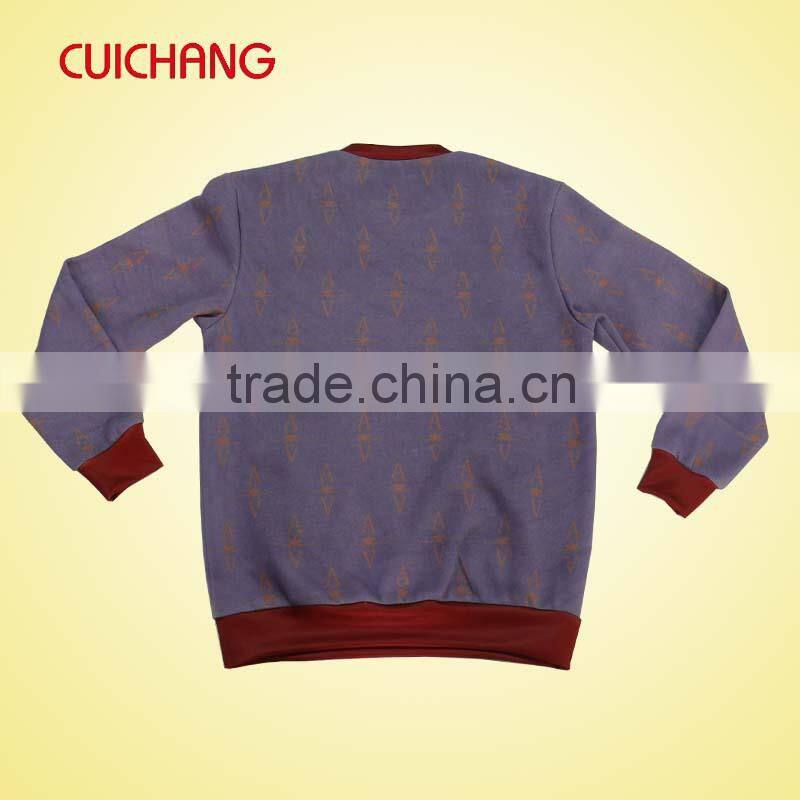 Cheap wholesale all over print custom sweatshirt with zipper
