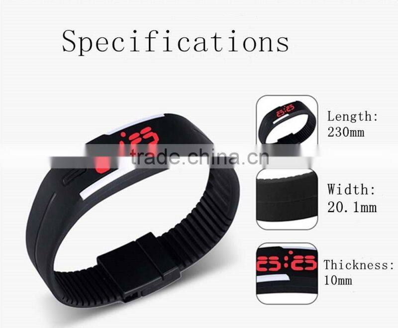 Silicone Rubber Gel Jelly Unisex LED Wrist mens Watch Bracelet