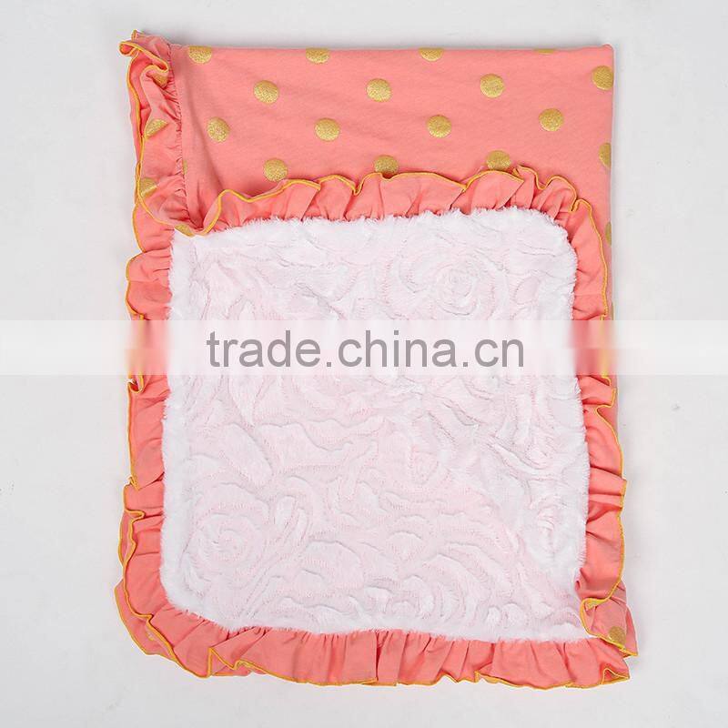 many colors gold dots fleece blanket for children