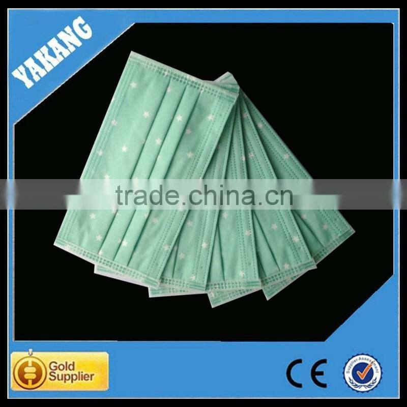 3ply blue ground with white stars spunlace non-woven face mask