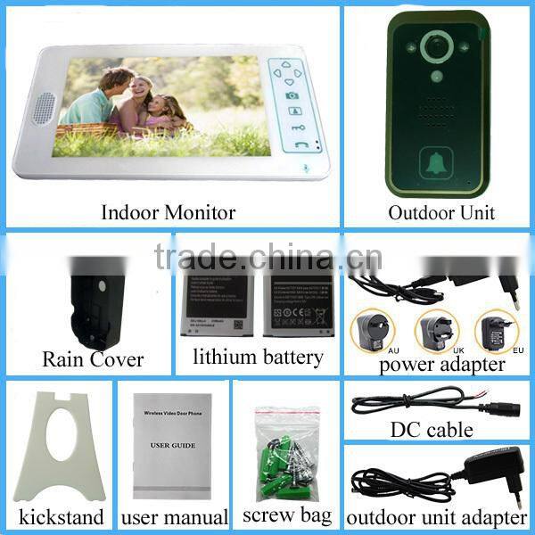 2.4G Wireless Visual Camera Doorbell Security Systems with Rain Cover