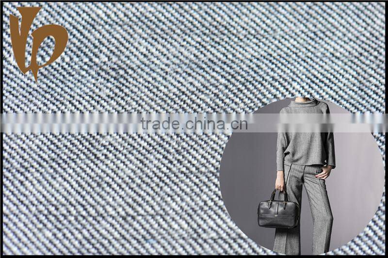 Black & White yarn dyed fabric linen polyester rayon woven twill fabric for pants