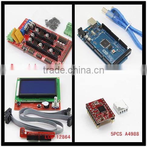 2016 HOT Mega 2560 R3 Microcontroller + ramps 1.4 controller + 12864 LCD Panel + A4988 stepper driver 3d printer Diy kit