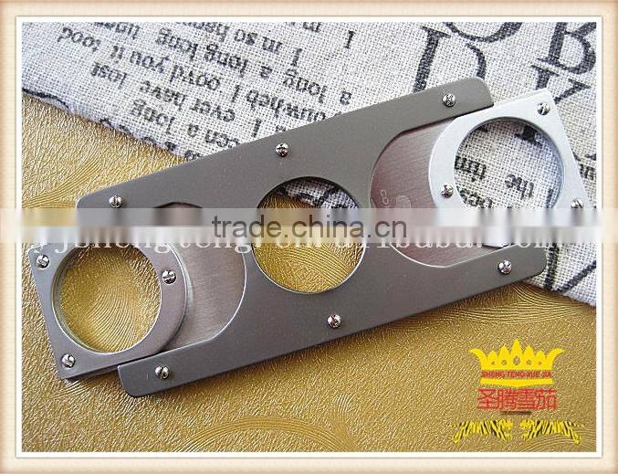 Double blade stainless steel cigar cutter