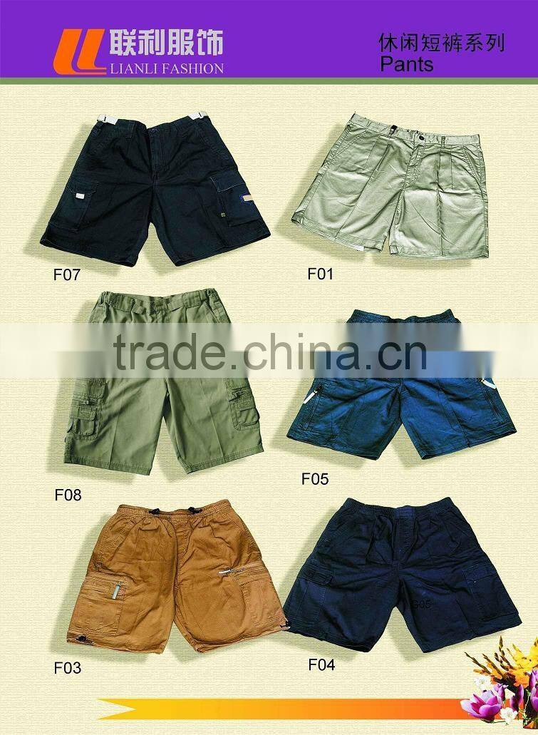 2015 mens hot sale with slant pockets and leg pockets running short casual pants