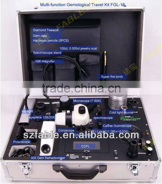 Multi-function Gemological Laboratory toolkit with FGR-002 Gem Refractometer
