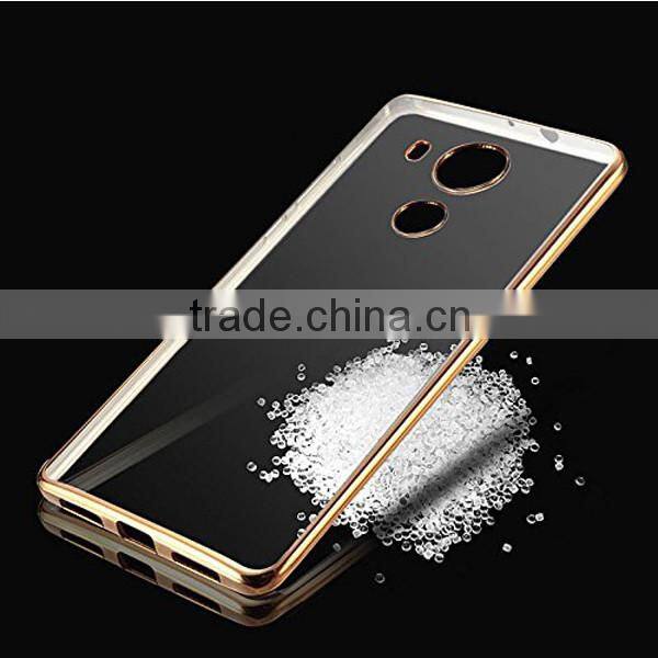 C&T Ultra Slim Metal Plating Frame Clear Soft Gel TPU Silicone Back Cover for Huawei Ascend Mate 8