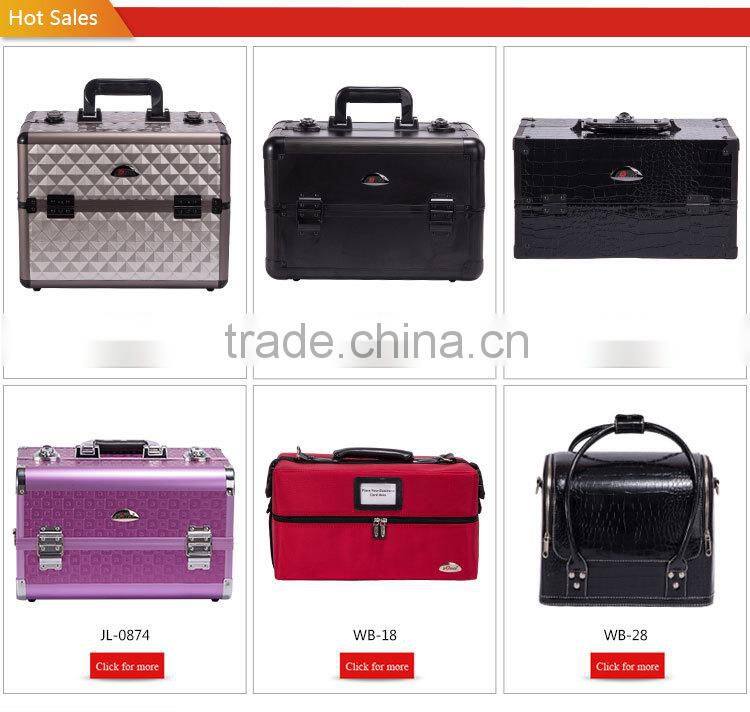 2016 cheapest professional PVC rolling cosmetic makeup case beauty box