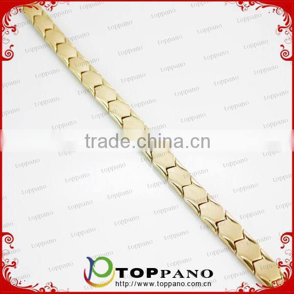 custom engraved stainless steel bracelet high quality gold plated magnetic energy metal bracelet china supplier
