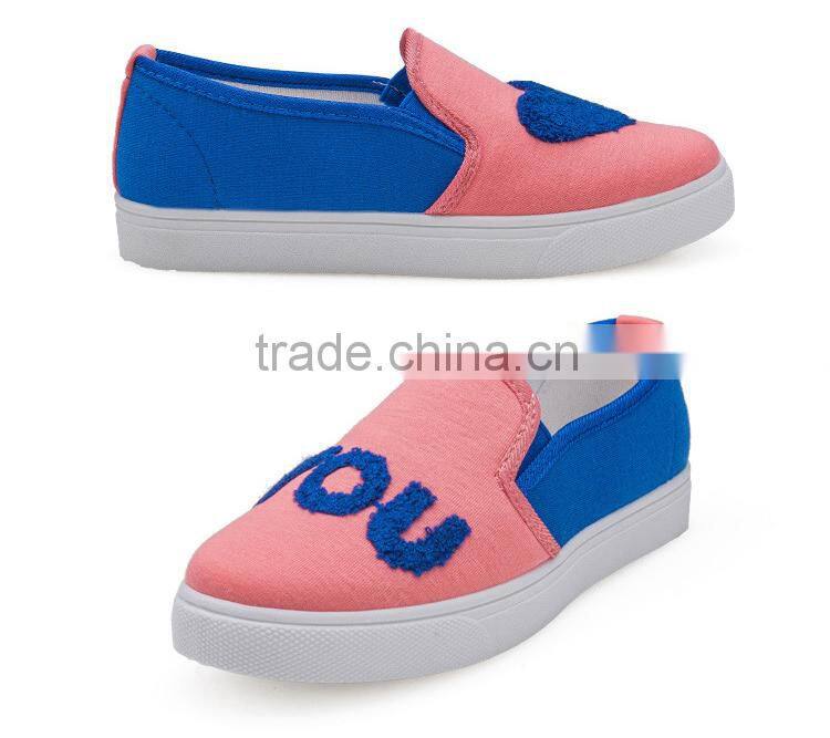 2015 New Round Sweet Love Heart Singles Shoes Low Heels Slip-on Lazy Flat Shoes Leisure Shoes Women Sneakers Canvas Shoes
