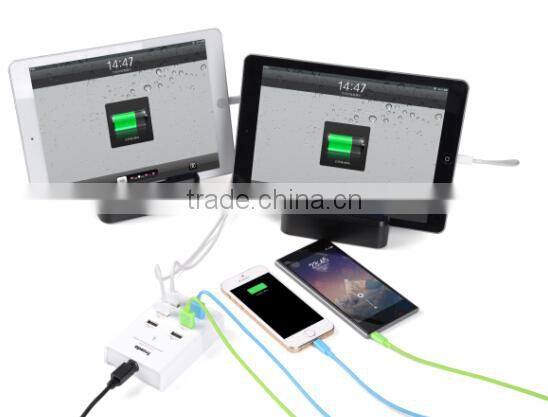 Multiple USB Charger 6 Port 72 Wat USB Desktop Rapid Charger (2.4A Max Per Port), Intelligent USB Travel Charger for smartphones