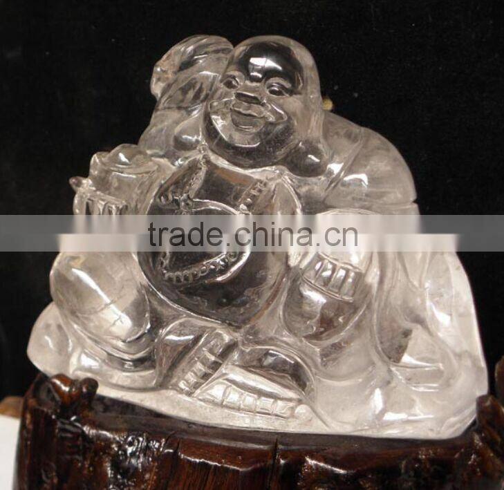 natural religious crystal carving figure of Buddha