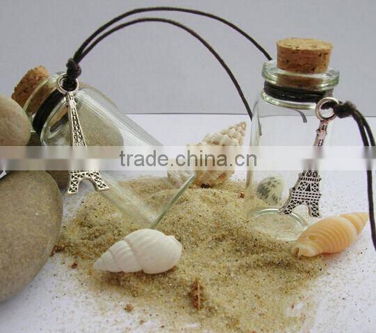 glass wishing bottle, glass message bottle message in a bottle with cork