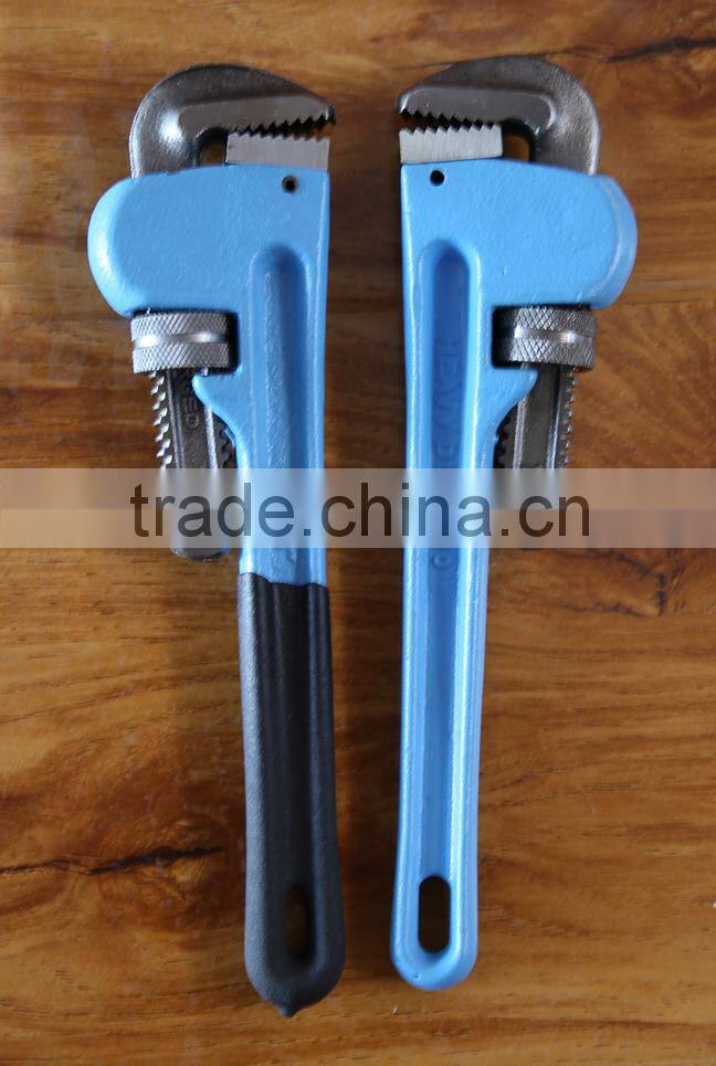 Free sanple Stilson Type Heavey Duty Pipe Wrench with Dipped Handle
