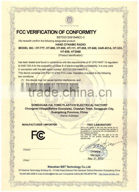 Hot sale Solar Powered AM / FM/SW Radio with Flashlight