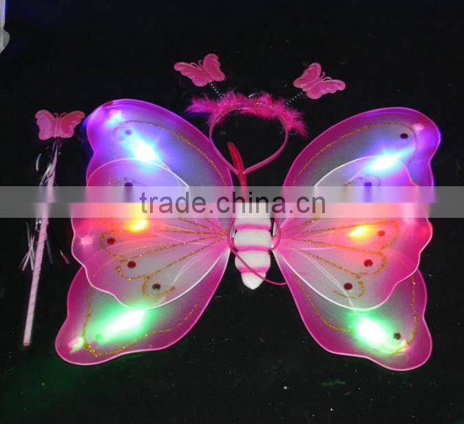 2015 factory wholesale fairy wing / angel wing / butterfly wing set/led toy/flashing light toy