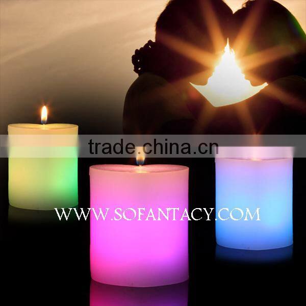 colour changing led wax candle light for wedding events,real wax candle