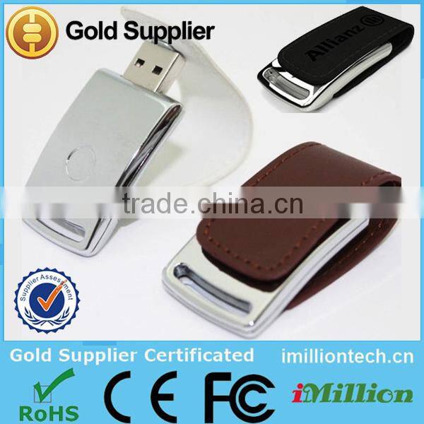 Novelty leather usb stick Magnet button 16GB