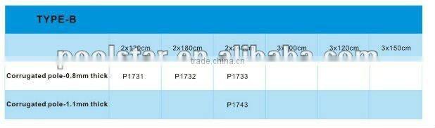 pool aluminum pole with silver or blue color