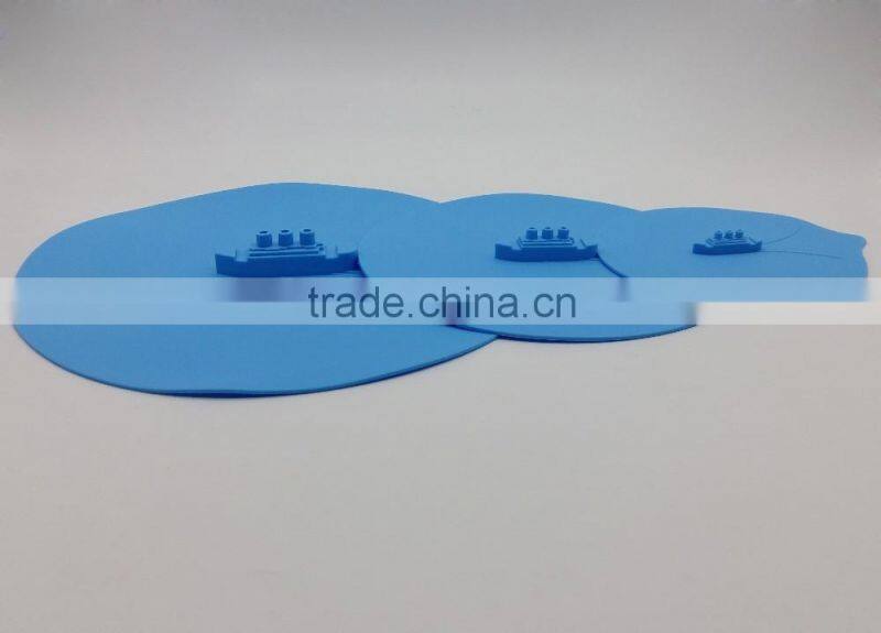 FDA food grade steam ship silicone pot cover lid for bowls, cups ,pans or containers set of 3