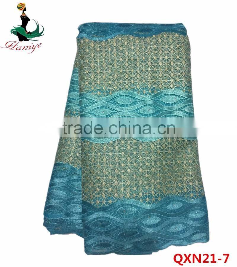 QXN21 swiss cotton lace african tulle lace embroidery fabric wholesale