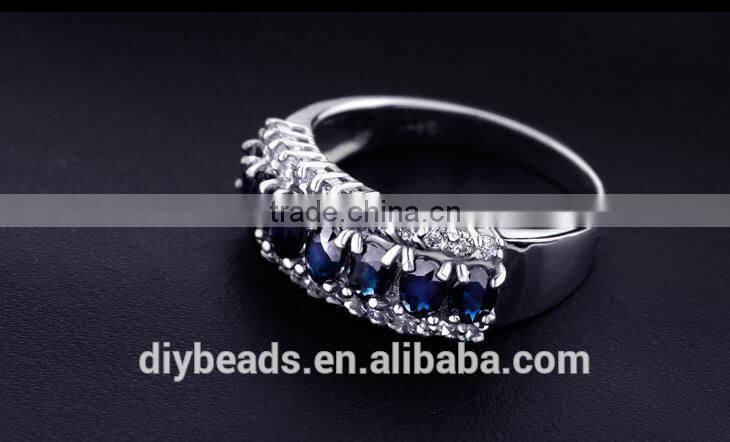 925 sterling silver and Blue Sapphire jewelry ring for wedding party women