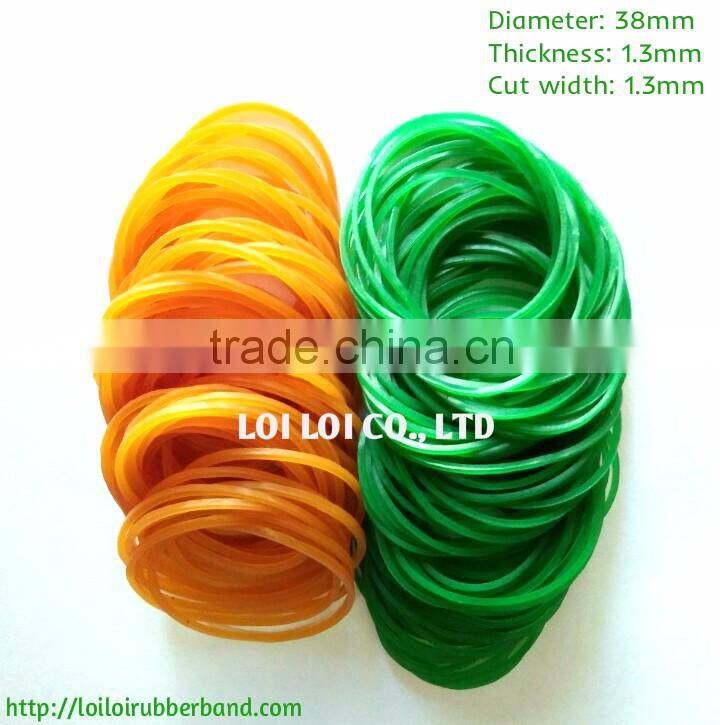 Factory supply elastic orange & green rubber bands with low price