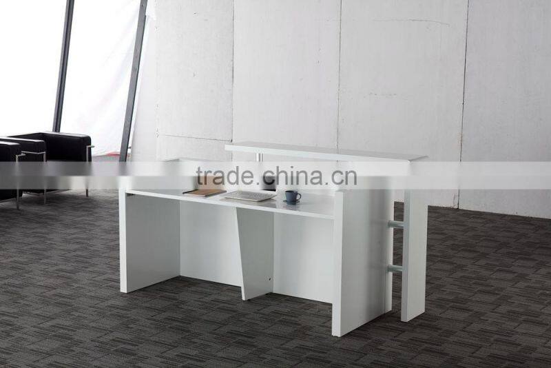 High end high gloss painting modern white office reception desk 2016