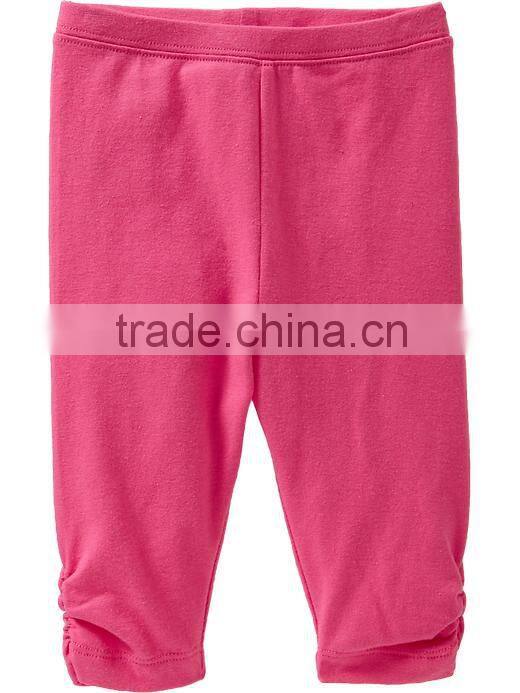 wholesales lowest price cotton ruffle girls half plain legging
