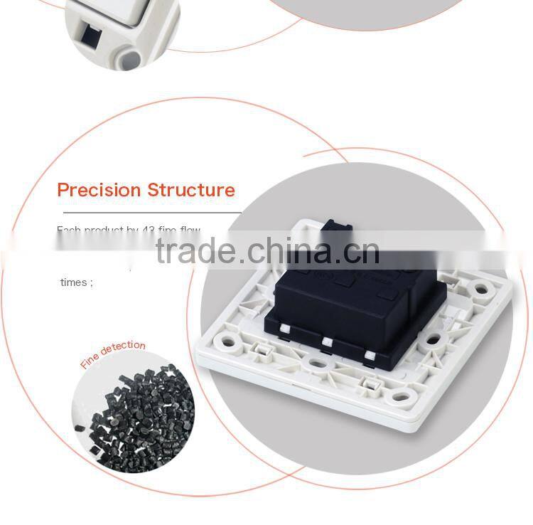 High quality frosted faceplate PC white two gang Audio wall socket