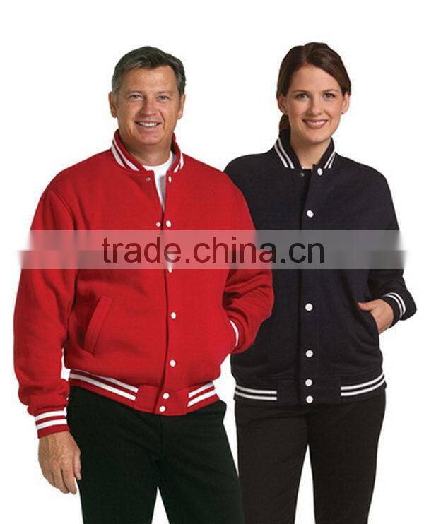 custom fleece blank baseball jacket