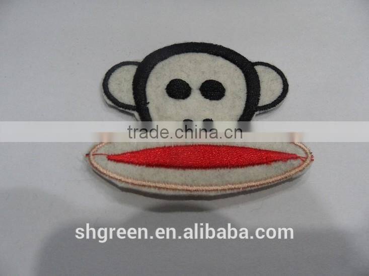 Handmade felt embroidery label with adhesive back