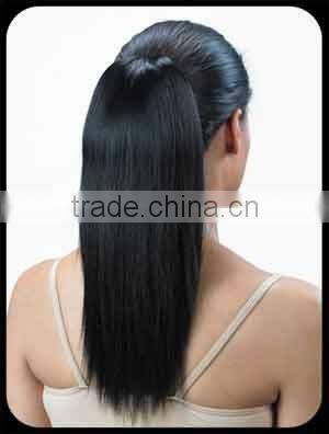 Wholesale Top Quality 100% Virgin Indian Remy Weft Hair Extension Ponytail