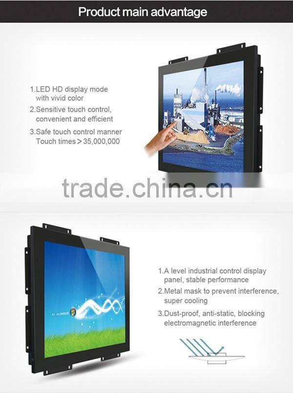 4:3 vga usb inputs general touch open frame 15inch touch screen monitor