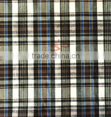 40*40 100%cotton stock plaid yarn dyed fabric