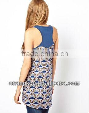 wholesale Fashion Design Summer Tank tops Women Long Line t shirt shkz55