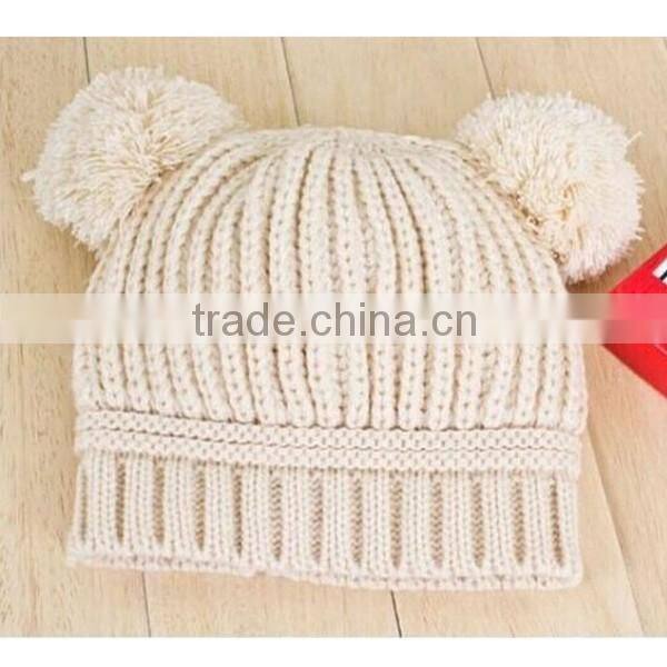 Lovely Toddler Kids Baby Boys Girls Pom Pom Knit Crochet Casual Beanie Hats Cap