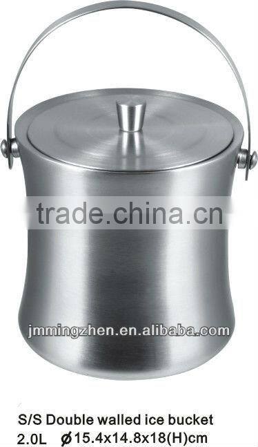 Double walls wine bottle cooler beer ice bucket stainless steel ice pail
